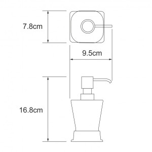 Дозатор жидкого мыла Wasserkraft Amper K-5499 - схема с размерами