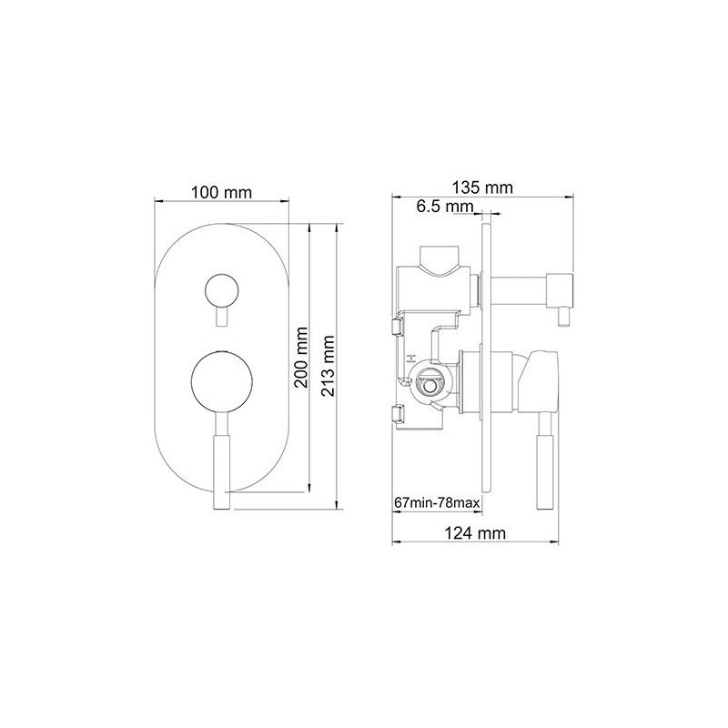 Смеситель Wasserkraft Main 4141 - схема с размерами