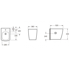 Чертёж биде Lavinia Boho Aveo 33060040