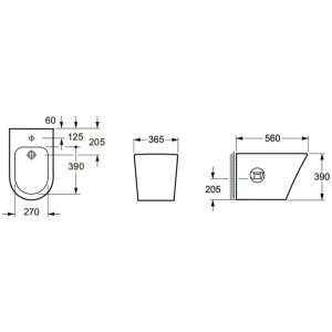 Чертёж биде Lavinia Boho Biore 33040050