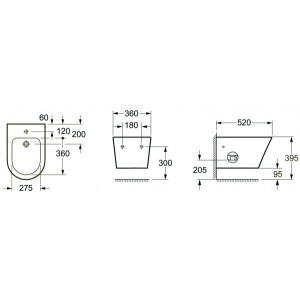 Чертёж биде Lavinia Boho Biore 33040060