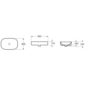 Чертёж умывальника Lavinia Boho Bathroom Sink Slim 33311003