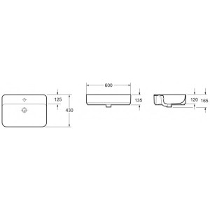 Чертёж умывальника Lavinia Boho Bathroom Sink Slim 33311008