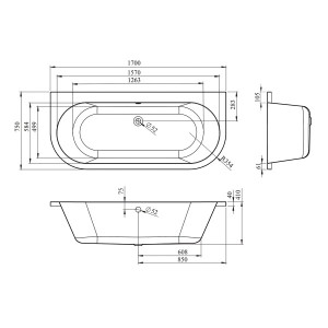 Ванна акриловая Lavinia Boho Art 170x75 схема