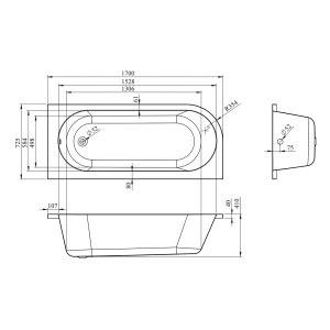 Ванна акриловая Lavinia Boho Art II 170x72,5 R схема