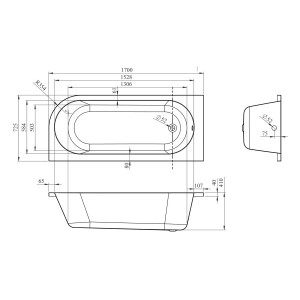 Ванна акриловая Lavinia Boho Art II 170x72,5 L (c подголовником)