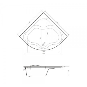Ванна акриловая Lavinia Boho Aveo140x140