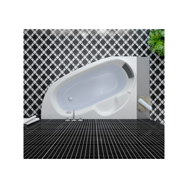 Ванна акриловая Lavinia Boho Bell Pro 140x95 L (c подголовником) в интерьере