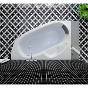 Ванна акриловая Lavinia Boho Bell Pro 140x95 L (c подголовником) в интерьере