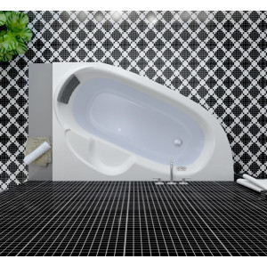 Ванна акриловая Lavinia Boho Bell Pro 140x95 R (c подголовником) в интерьере