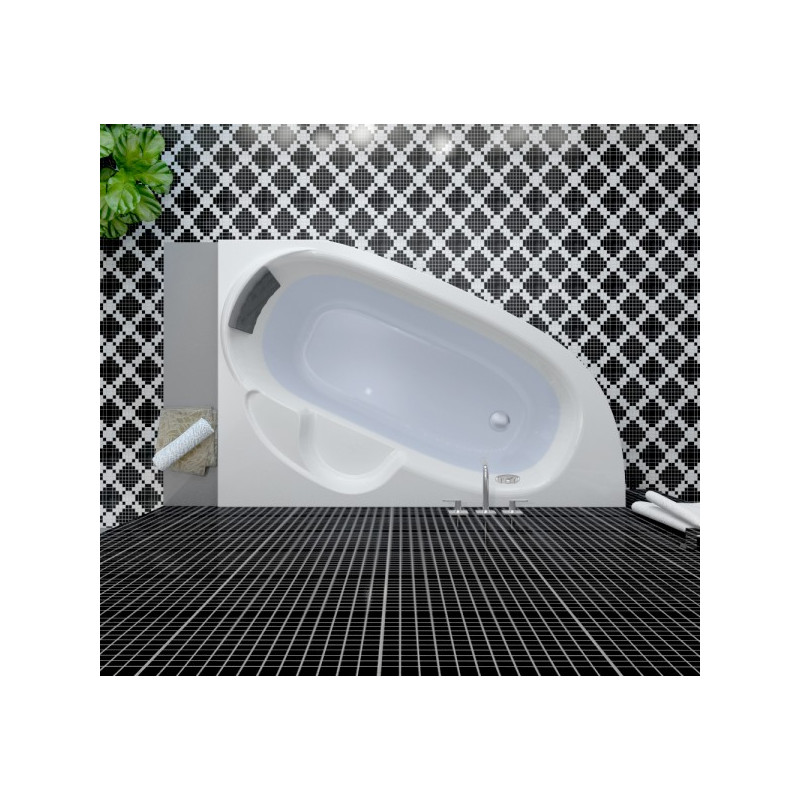 Ванна акриловая Lavinia Boho Bell Pro 150x100 L (c подголовником) в интерьере