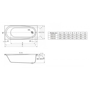 Ванна акриловая Lavinia Boho Biore 160x70 (с подголовником)
