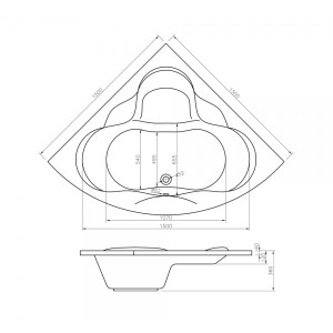 Ванна акриловая Lavinia Boho Elegant 150x150 схема