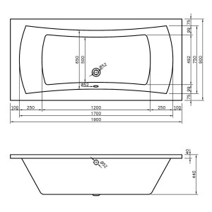 Ванна акриловая Lavinia Boho Evan 190x90