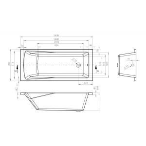 Ванна акриловая Lavinia Boho One 160x70