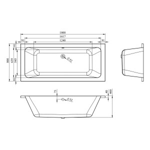 Ванна акриловая Lavinia Boho Pure 180x80 схема