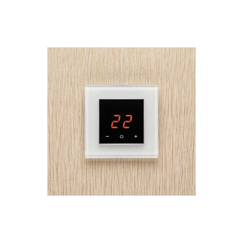 Терморегулятор DeLUMO Orto 9003 White Pure на светлой стене
