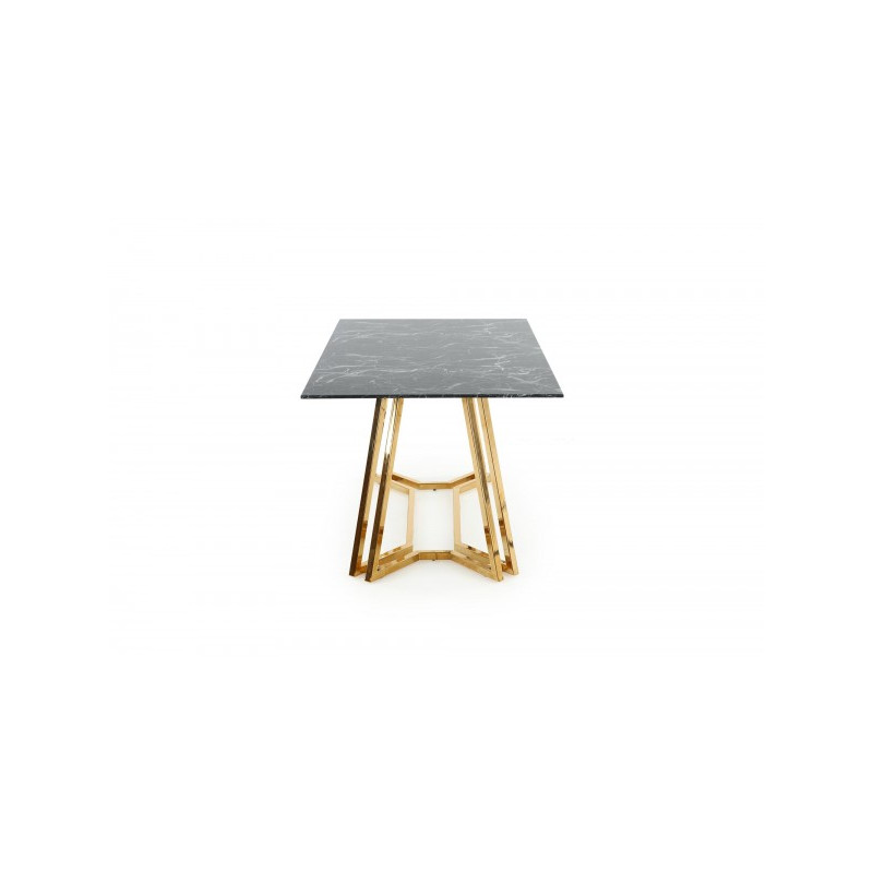 Кухонный стол Halmar Konami черный мрамор/золотой вид сбоку