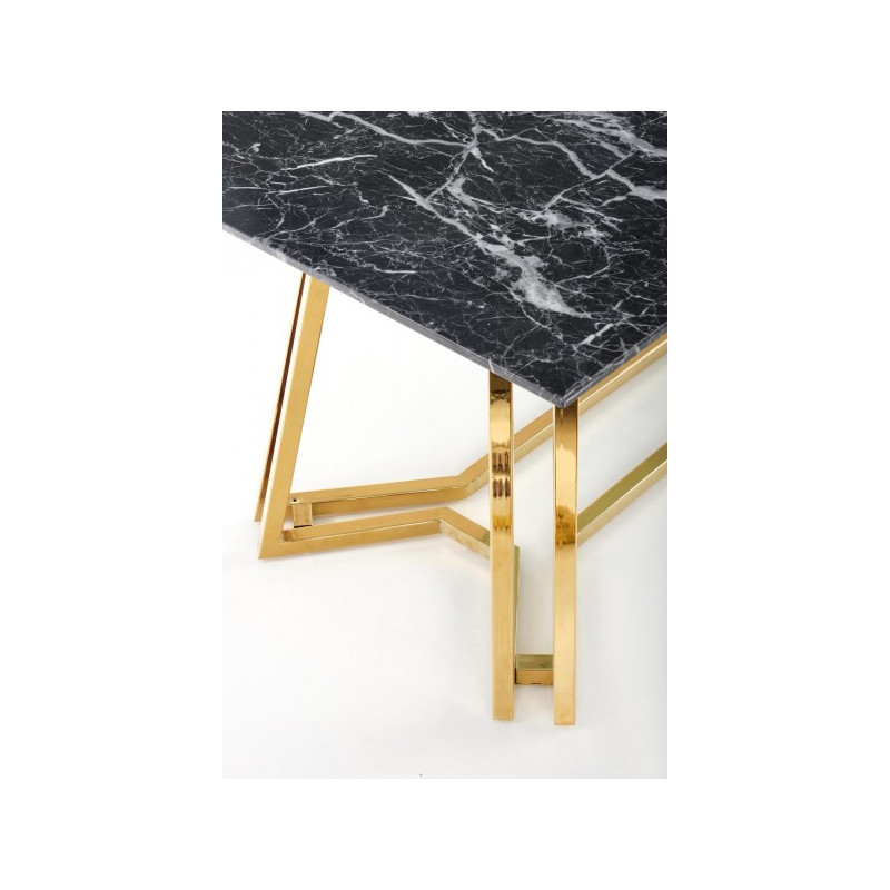 Кухонный стол Halmar Konami черный мрамор/золотой ножки