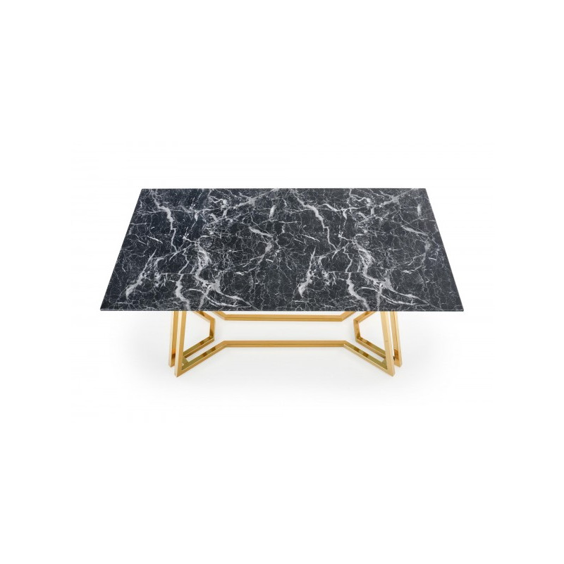 Кухонный стол Halmar Konami черный мрамор/золотой вид сверху