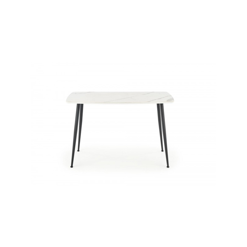 Кухонный стол Halmar Marco белый мрамор/черный вид спереди