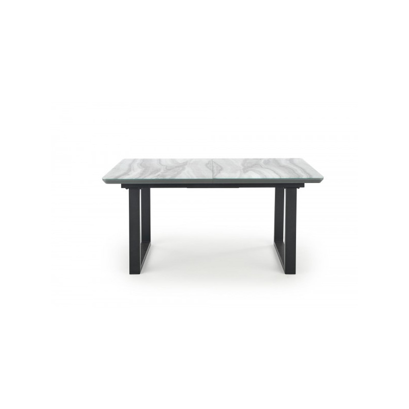Кухонный стол Halmar Marley белый мрамор/черный вид спереди
