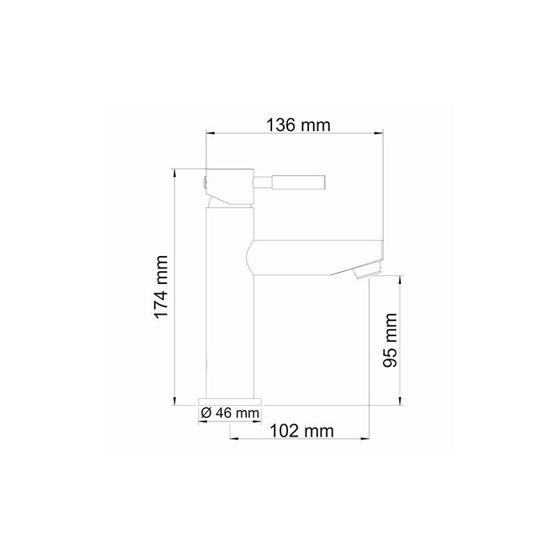 Смеситель Wasserkraft Main 4104 - схема с размерами