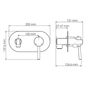 Гигиенический душ Wasserkraft Main 4138 - схема с размерами