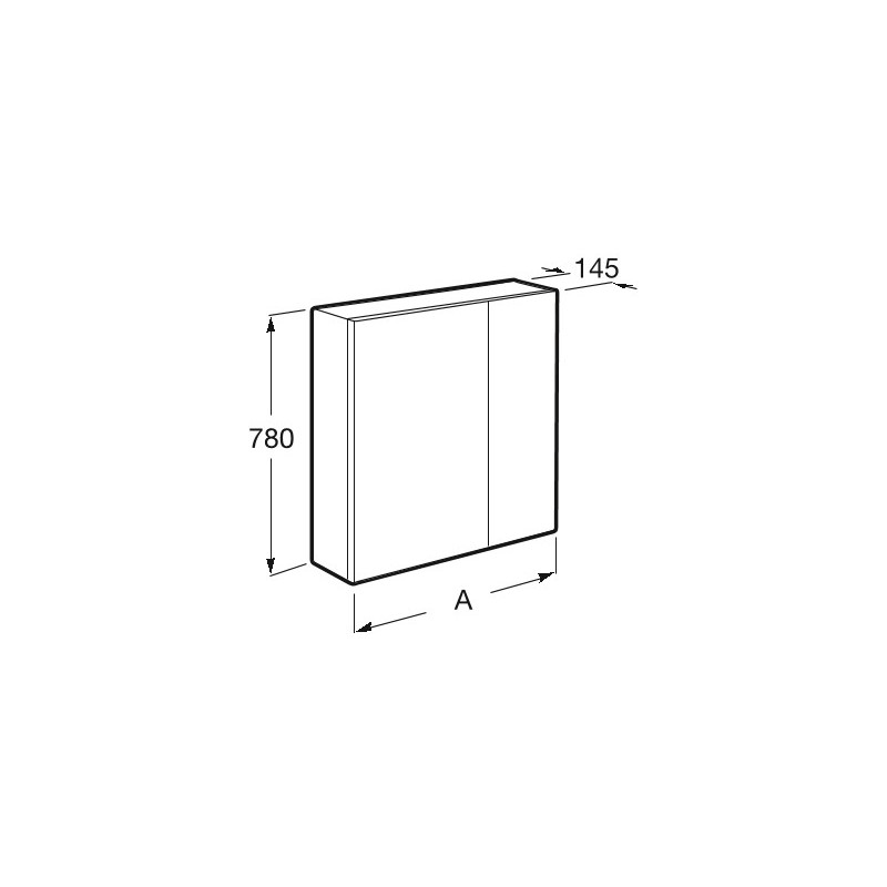 Шкаф с зеркалом Roca Ronda 60 ZRU9303007 схема