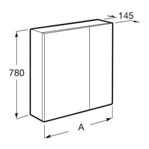 Шкаф с зеркалом Roca Ronda 60 ZRU9303007 схема