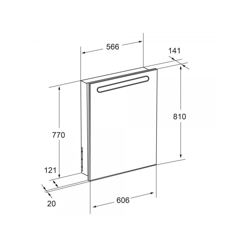 Шкаф с зеркалом Roca Victoria Nord ZRU9000029 схема