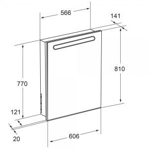 Шкаф с зеркалом Roca Victoria Nord ZRU9000029 схема