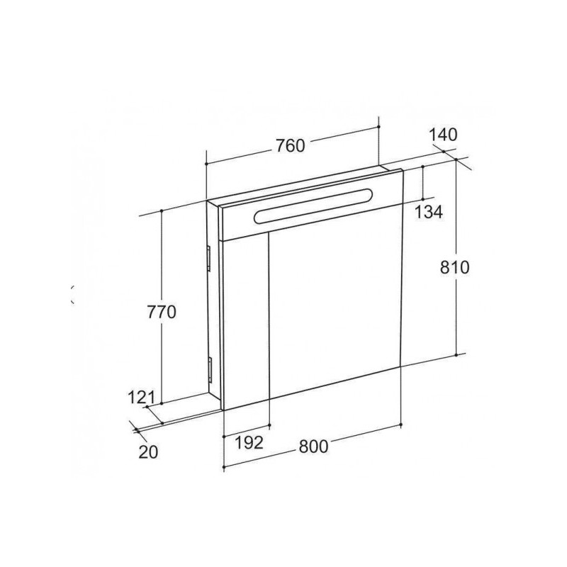 Шкаф с зеркалом Roca Victoria Nord ZRU9000033 схема