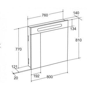 Шкаф с зеркалом Roca Victoria Nord ZRU9000033 схема