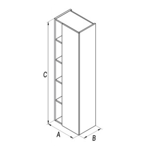 Шкаф-пенал Roca Etna 857303445 (с зеркалом) схема
