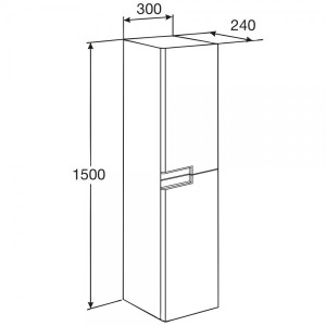 Шкаф-пенал Roca Victoria Nord Ice Edition ZRU9302729 схема