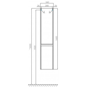 Шкаф-пенал Акватон Лондри 1A236203LH010 схема