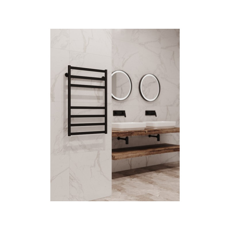 Полотенцесушитель Stinox Maxima 500x800 НП (1/2") черный матовый на стене