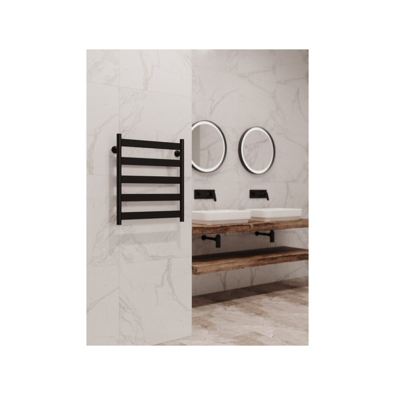 Полотенцесушитель Stinox Napoli 500x600 НП (1") черный матовый на стене