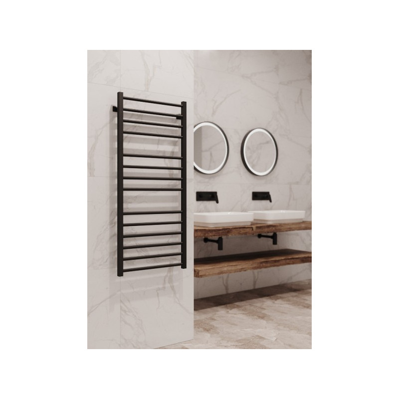 Полотенцесушитель Stinox Classic Luxe 500x1200 НП (1/2") черный матовый на стене