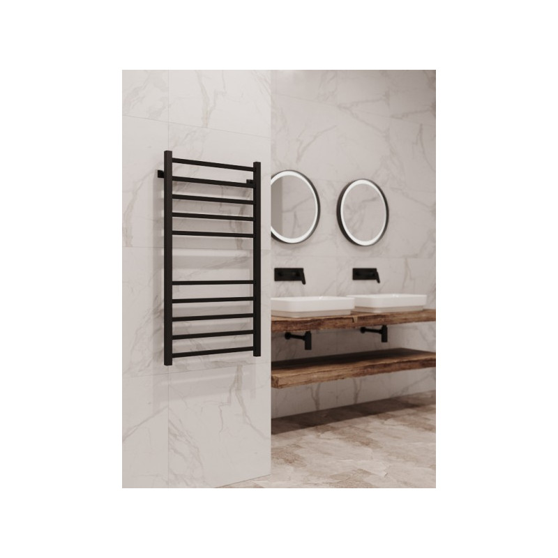 Полотенцесушитель Stinox Quatro 500x1000 НП (1/2") черный на стене