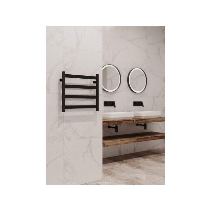 Полотенцесушитель Stinox Verona 500x500 НП (1/2") черный на стене