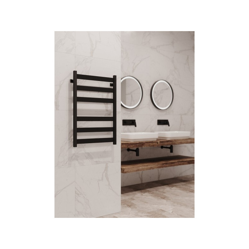 Полотенцесушитель Stinox Sanremo 500x800 НП (1/2") черный на стене