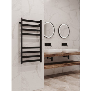 Полотенцесушитель Stinox Prestige 400x800 НП (1/2") черный матовый в интерьере