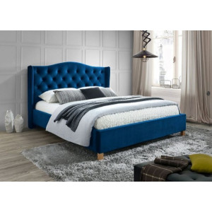Кровать Signal Aspen Velvet 160x200 темно-синий