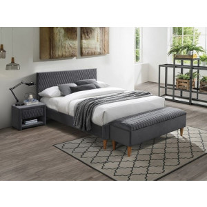 Кровать Signal Azurro Velvet 160x200 серый/дуб