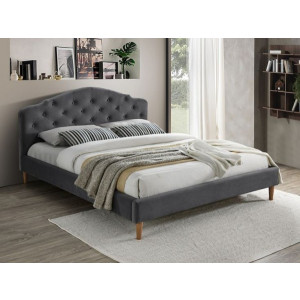 Кровать Signal Chloe Velvet 160x200 серый/дуб