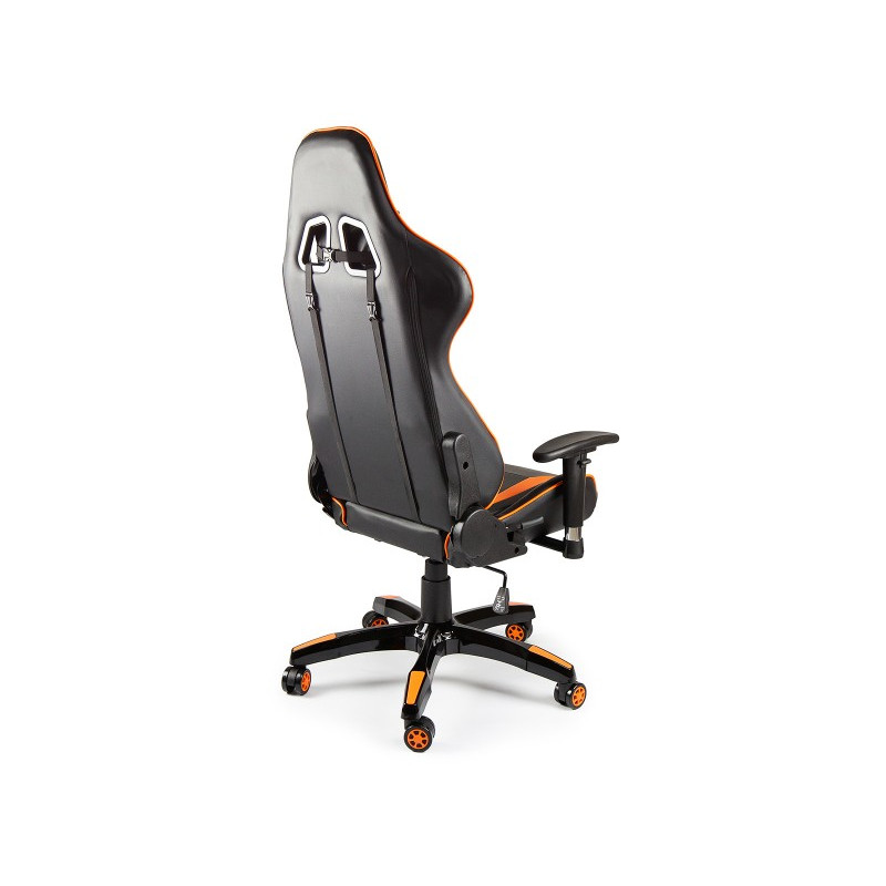 Кресло геймерское Calviano Mustang черный/оранжевый вид сзади