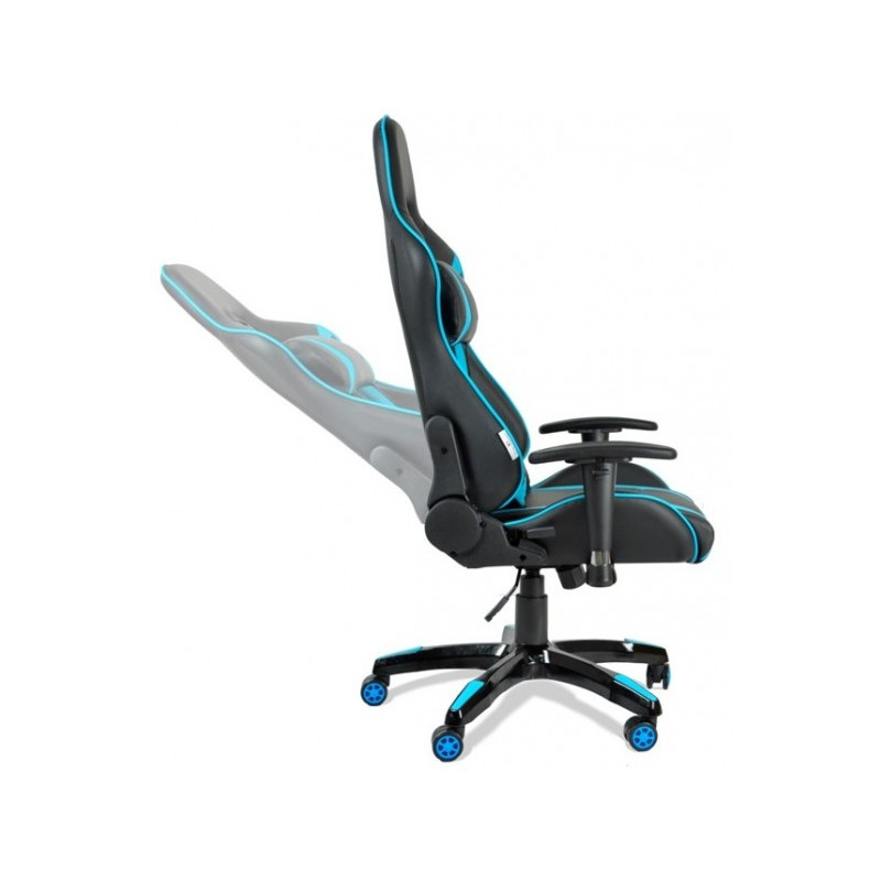 Кресло геймерское Calviano Mustang SA-R-2 черный/голубой регулируемая спинка