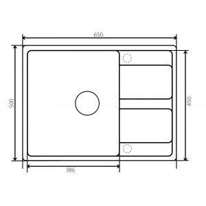 Чертёж мойки ZorG Apollo 65 слоновая кость